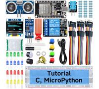 Miuzei Dev Kit para ESP32 Starter Kit con chip CP2102 USB-C Dual Core Microcontrolador compatible con Arduino IDE con funciones IoT, incluye instrucciones en alemán en inglés para programación C y