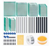 Miuzei Double Sided PCB Board Prototype Kit, Prototype Board for DIY Soldering with 6 Sizes Compatible with Arduino, Circuit Board with Male to Female Headers Connector