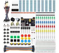 Miuzei Electronico Starter Kit Compatible con Arduino R3 componentes electronicos con Módulo de Alimentación ables Puente,resistores LED, Compatible con Raspberry Pi