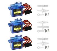 Miuzei Micro servo 9G servo Motor Micro servomotor 9G Mini servo para RC Robot Arm/Mano/Caminar Helicóptero Barco Avión Helicóptero(3 Piezas)