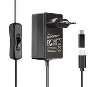 Miuzei Raspberry Pi 4 y 3 Fuente de alimentación 5V 4,1 A 20,5W USB C Power Supply con Interruptor de Encendido/Apagado Enchufe Europeo Cargador para Raspberry Pi 3 y 4 Modelo B 8GB 4GB 2GB 1GB