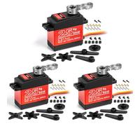 Miuzei Servo de dirección, 25 kg, servo motor, digital, resistente al agua, de metal, para coche teledirigido 1/10 1/8, brazo robot, barco teledirigido, 8,4 V, torque de alta velocidad, 180°, con