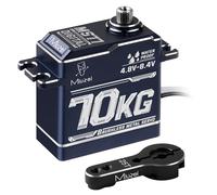 Miuzei Servo RC Servo 70 kg 180° Digital Programmer Servomotor High Torque Metal Steel Gears para 1/10 1/8 1:7 Auto RC Car Boot Avión Impermeable 4.8-6.0-8.4V CNC Metal Standart Servo con Cable 25T