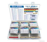 Miuzei Surtido Resistencias Película Metálica 1/2W: 65 Valores (1Ω-4.7MΩ) 650 Unidades ±1% Tolerancia, RoHS con Diodos, Kit Resistencias Electrónicas para Breadboards, DIY y Maquetismo