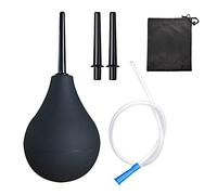 MIVAIUN 224ml Enemas Bulbo para hombres y mujeres Limpieza de Ducha de Silicona con 2 x Boquilla, 1 x manguera de silicona larga, Limpieza Recta, diseño antirreflujo