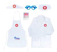 MIVAIUN 6 Piezas Disfraz Doctora Juguetes Disfraz Medico Doctora Set Doctor de Laboratorio Kit Doctora Enfermera Cosplay Médico Juego Regalo para Niños Niñas