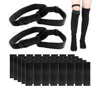 MIVAIUN Correas para Botas de Rodilla,2 Pares de Correas para Botas más 40 Piezas de Cinta Adhesiva con Respaldo de Goma,Fijación Antideslizante que Evita que Las Botas se Caigan(Negro)