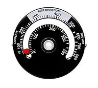 MIVAIUN Termómetro magnético para estufa de leña - Medidor para tronco de madera, tubo de chimenea, temperatura del horno (negro)