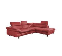 Mivano Sofá esquinero Driver en diseño Moderno/sofá de Piel en Forma de L con otomana Derecha/Incluye reposacabezas Ajustables / 266 x 73 x 214 / Piel sintética roja