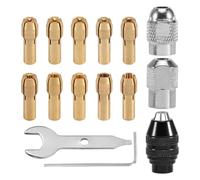 Mivanta 15 piezas Drill Chuck Collet Set para Dremel, 1/32" a 1/8" Reemplazo 4486 Portabrocas de cambio rápido con repuesto 4485 de latón Tenazas Tuerca de Metal, Juego de accesorios para herramientas