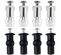 Mivanta Juego de 8 fijaciones para asiento de inodoro, 4 tornillos para asiento de inodoro con casquillo de goma y 4 con funda de nailon, resistente set de fijación para un agarre seguro