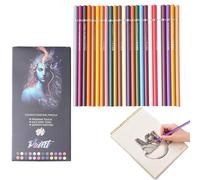 mivceklw 24 lápices de colores,Lápices para colorear | Herramientas de escritura resistentes y licuables para dibujo ilustración de jóvenes y adultos