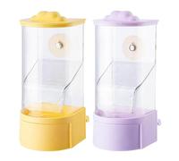 mivceklw Automatic Bird Feeder, Cage Mounted Seed Dispenser, Husk Separation System, Built in Perch, Transparente Acrylic Ideal para Parakeets and Canaries, 7,48 x 3,15 pulgadas