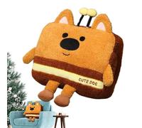 mivceklw Bee Dog Plush Pillow, Cute Puppy Stuffed Animal, Soft Cuddly Plush Toy, Adorable Hugging Pillow, Cartoon Doll for Kids Adults 40x15x30cm White Brown