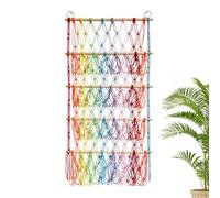 mivceklw Bohemian Stuffed Animal Net Rack, 4 capas de pared Mounted Plush Toy Holder, Macrame Storage Hammock, Height Adjustable Organizer for Nursery, Bedroom, and Playroom, 20,47 x 41,34 pulgadas