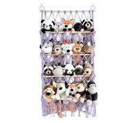 mivceklw Bohemian Stuffed Animal Net Rack, 4 capas de pared Mounted Plush Toy Holder, Macrame Storage Hammock, Height Adjustable Organizer for Nursery, Bedroom, and Playroom, 20,47 x 41,34 pulgadas
