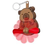 mivceklw Capybara Mini Hand Fan Keychain, manual portátil Cooler with Strong Wind for Travel, Outdoor Sports, Beach Days, Desk Use, and Summer Heat Reliefs, 4,53 x 1,57 x 5,12 pulgadas