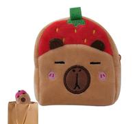 mivceklw Capybara Plush Pouch, Cartoon Wallet, Soft Small Organizer, Cute Cash Holder, Portable Storage Bag for Backpack, Headphones, Snacks, Candy, 3.54x3.94x1.97in, rojo, Se référer au descriptif
