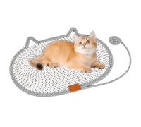 Mivceklw Cat Scratch Pad, Natural Cotton Rope Cat Scratching Post, Pet Bed Furniture for Floor, Door, Corner, House, Couch, Carne, Mesa, Outdoor Travel Use, Gray, Small and Medium Size