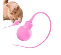 mivceklw Cute Design Cat Tail Toy, Electric Pet Cat Teaser Toy, Sturdy Silicone Tail Teaser, Decorative Cat Toy 5.8x7.7cm for Small and Large Cats, Home Indoor, Pink, Blue, Green Color
