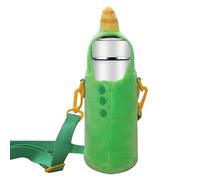 mivceklw Dinosaur Design Water Bottle Holder, Cartoon Water Bottle Sleeve, Plush Water Bottle Carrier, Decorative Waters Bottles Holder 8.5x8.5x21cm for Sports, Outdoor, Travel, Green Color, Verde,