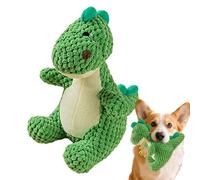 mivceklw Dog Squeaky Toy, Plush Dinosaur Chew, Anti-Stress Calming Design, Durabled Teething Aid, Perfect for Puppy Training Indoor Outdoor Play, Beach, Yard, or at Home,24x21cm Green
