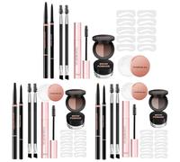 Mivceklw Eyebrow Kit, impermeable Brow Powder, ligero Eyelash Double Ended Brush Tool, Long Lasting Makeup for Girls Routine and Everyday Work, 1 set