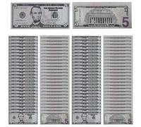 mivceklw Fake Dollar Bills, Prop Money Stack, Educational Play Notes Realistic Printed Design Compact Paper Simulation, Play Money for Pretend Games Learning Teens Kids Adults 5.91x2.44 Inches