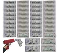 mivceklw Fake Dollar Bills, Prop Money Stack, Educational Play Notes Realistic Printed Design Compact Paper Simulation, Play Money for Pretend Games Learning Teens Kids Adults 5.91x2.44 Inches