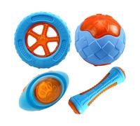 Mivceklw Floating Dog Toys, Dog Pool Toy Set, Built in Squeakers Water Safe Interactive Chew Toys for Teeth Cleaning and Play in Pools, Lakes, Beaches, Gold Outdoor Water Activities