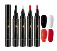 Mivceklw Gel Nail Polish Pen Set 4 x Quick Dry Vibrant Nails Paint for Home and Salon Use, Perfect for Everyday Commuting, Travel, Dating, Creative Manicure Decor Supplies 12 cm/4,72 in