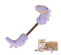 Mivceklw Kitten Teething Toys, Plush Dinosaurio Cat Chew Toy, Interactive Bell Puzzle, Soft Bite-Resistant Toy, Indoor Pet Playtime, Perfect for Kittens of All Breeds 11.02 pulgadas Blue Purple