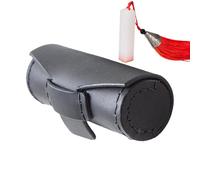 mivceklw Lipstick Case, Cylindrical Lipstick, Holder Pouch, Portable Organizer for Lipsticks, Lip Balms, Makeup, Compact Cosmetic Storage for Women and Girls Light Brown Black 4x8cm