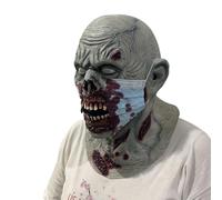 mivceklw Máscara de miedo para Halloween - Máscara facial de látex para disfraz de zombie, accesorio festivo de cosplay cabeza realista para mascarada teatro escénico Carnaval