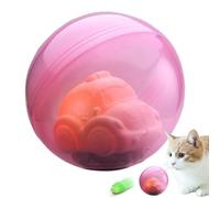 Mivceklw Moving Ball Cat Toy, Interactive Automatic Rolling Ball, USB recargable, Turtle Car Shape with Lights and Music, Fun Indoor Ejercise Play for Cats, Kittens, 1 Set