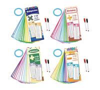 Mivceklw Multiplication Flash Cards, Interactive Learning Game, Incluye 2 puntas secas de borrador, doble lateral Educational Cards ideal para clases y escuelas domésticas, 3,15 x 2,76 pulgadas