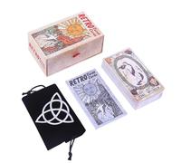mivceklw Retro Tarot Card Game, Fortune-Telling Tarot Cards, Retro Tarot Deck, Fate Divination Oracle Cards, Tarot Cards with Instructions, Full English Tarot Cards