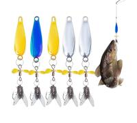 mivceklw Señuelo Giratorio,Cucharas Anzuelos Triple Agua Salada 5 Unidades - Equipo Reflectante para Trucha Río Perca Agua Salada Lucio Perca Americana Lago Salmón