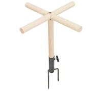Mivceklw Wooden Bird Perch, Parrot Stand Toy, Durable Coop Accessory, Metal Ground Plug, Outdoor Backyard Resting Place for Chickens & Large Birds, 16,5 x 16,5 x 26,6 in
