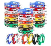 MIVIDE 21 Panderetas de Pandereta, Panderetas Media Luna Metal 7 colores, 11 x 13 x 2.5 cm Pandereta de Plástico para Espectáculos Escolares, Cursos de Música