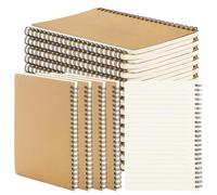 MIVIDE 24 Pack A5 Bulk Spiral Notebooks with Kraft Cover, 8 x 5.9 Inch 120 Pages Hardcover Spiral Lined Notebook Journal, Ruled Lined Travel Bulk Writing Paper Notebook for School Business Office