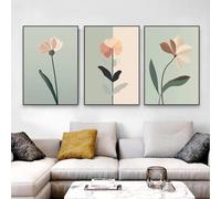 MIVINC 3 Piezas Cartel-Póster Moderno de Una Sola Flor Impresión Abstracta Medio Rosa Arte de Pared Pintura de Flores Sobre Lienzo Sala de Estar Cocina Oficina Decoración Hogar-60 * 80cm (Sin marco)
