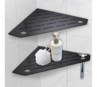 mivndeeopu Estantes de ducha esquineros de 10 pulgadas, 2 unidades, estante de esquina de ducha de acero inoxidable 304 con soporte para maquinilla de afeitar, estante de ducha de baño sin taladrar