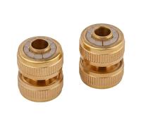 MIVOS 2 conectores de manguera de latón para mangueras de jardín de 1/2 pulgadas (13 mm) - Reparador de manguera para conectar mangueras de agua - Conector de manguera de latón para conectar mangueras