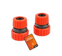 MIVOS 2 x Acoplamiento de Manguera de 1/2" a 3/4" - Reductor de Manguera - Reparador de Manguera de Jardín - Conector 1/2 Pulgadas (13 mm) x 3/4 Pulgadas (19 mm)