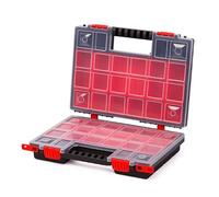 Mivos Caja organizadora de doble cara 344 x 249 x 100 mm - Caja surtida de 2 caras para accesorios y piezas pequeñas - Caja de tornillos con 22 insertos - Caja clasificadora