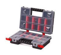 Mivos Caja surtida de doble cara de 287 x 186 x 100 mm, caja de clasificación de 2 caras con 64 compartimentos ajustables, caja de tornillos, organizador de accesorios