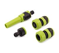 Mivos Equipamiento básico con conectores para manguera de 20 mm - Kit de riego con boquilla de pulverización - Conector de grifo Acoplamiento de manguera - Parada de agua - Juego de pulverización