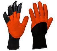 MIVOS Guantes de jardinería con 4 garras en la mano derecha, guantes impermeables para jardinería, guantes de trabajo para mujeres y hombres, talla única, 1 par