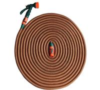 Mivos Manguera de agua flexible de hasta 50 m de longitud - para grifos de 1/2 y 3/4 pulgadas - Manguera de jardín ligera y sin pliegues para riego y limpieza - Manguera extensible con ducha de jardín